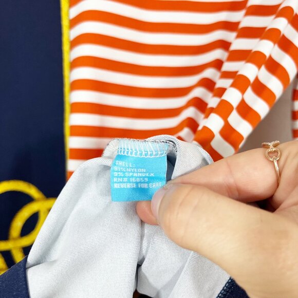 J. McLaughlin Catalina Cloth Striped Nautical Rope Print Long Sleeve Top MEDIUM - Picture 4 of 6